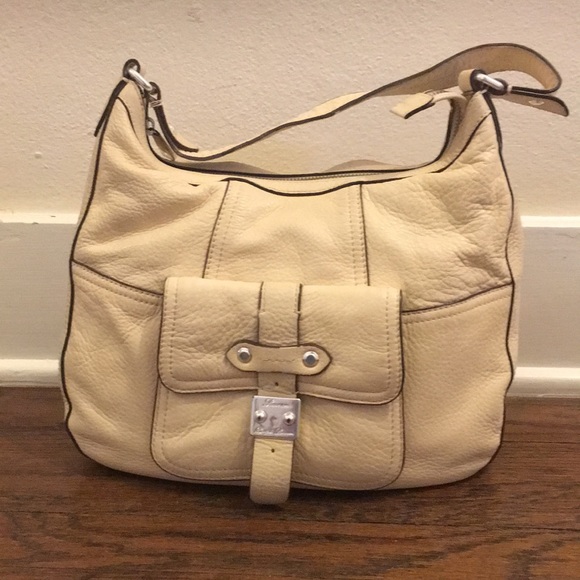 Lauren Ralph Lauren Handbags - Ralph Lauren Ivory Leather Hobo Handbag EUC